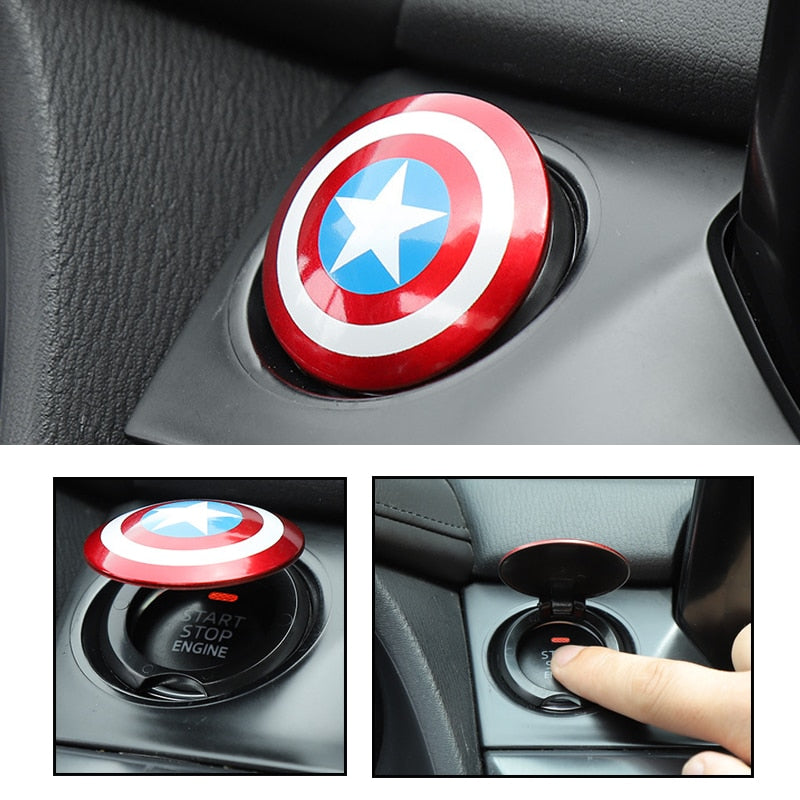 Power Up Your Drive with Our Superhero-Inspired Ignition Button Cover!